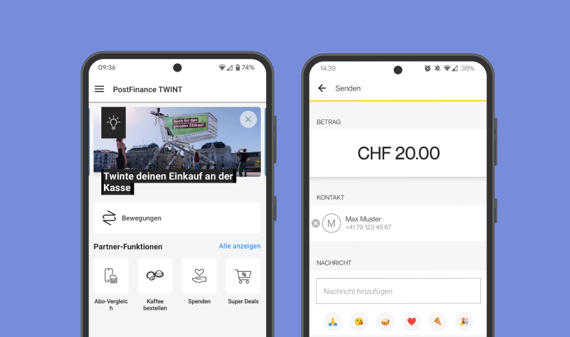 Screenshots twint app